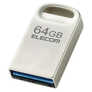 ELECOM 超小型USBメモリ 容量64GB USB3.2対応 MF-SU3A064GSV