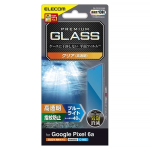 ELECOM 液晶保護ガラスフィルム Google Pixel 6a用 高透明 ブルーライトカット PM-P221FLGGBL