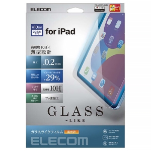 ELECOM 液晶保護ガラスライクフィルム iPad 第10世代用 薄型 高透明 ブルーライトカット TB-A22RFLGLBL