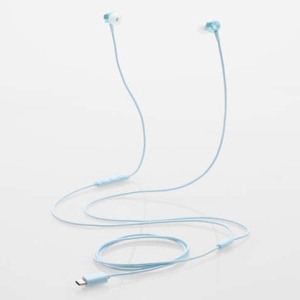 有線ヘッドホン デジタル式 カナル型 TypeCコネクタ 10mmドライバ 高耐久ケーブル コード長1.2m ブルー EHP-DF14CMBU