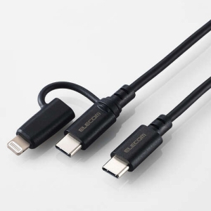 2in1USBP[u TypeC+Lightning PDΉ 2.0m ubN MPA-CCLAD20BK