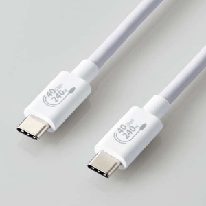 USB4ケーブル TypeC-TypeC 長さ1.0m ホワイト USB4-CCPE10NWH