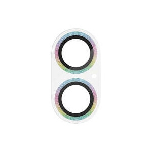 カメラレンズ保護ガラスカバー 《&Me》 iPhone 16・16Plus用 グリッター仕様 レインボー PM-A24AFLLP5RAG