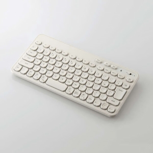 キーボード Bluetooth メンブレン式 コンパクト Caps Lock機能無効化スイッチ搭載 抗菌 アイボリー TK-CM10BMKIV