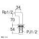 SANEI 水栓取付脚L 呼び:13 水栓取付脚L 呼び:13 PT260-13 画像2