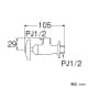 SANEI アングル化粧バルブ 共用形 呼び:13 アングル化粧バルブ 共用形 呼び:13 JV24A-13 画像2