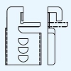 三菱 【受注生産品】ダクト用換気扇グリル調整金具 プラスチック製グリル専用 2個1組 P-1D