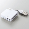 ELECOM コネクタ固定機能付USB2.0メモリリーダライタ 4スロット 48メディア対応 ホワイト MR-K009WH