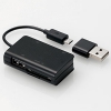 ELECOM スマホ・タブレット用USB2.0メモリリーダライタ USBポート付 2スロット 34メディア対応 MRS-MBH10BK