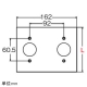 アメリカン電機 埋込コンセント用プレート 引掛形20A・30A用 3ヶ用ボックス用 φ41.5穴×2ヶ ステンレス製 埋込コンセント用プレート 引掛形20A・30A用 3ヶ用ボックス用 φ41.5穴×2ヶ ステンレス製 161-2S 画像2