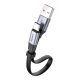 電材堂 USBケーブル USB-Type-C 急速充電対応 長さ23cm グレーブラック DCATMBJ-BG1