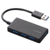 ELECOM USB3.0ハブ バスパワータイプ 4ポート コンパクトタイプ ケーブル長10cm ブラック U3H-A416BBK