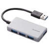 ELECOM USB3.0ハブ バスパワータイプ 4ポート コンパクトタイプ ケーブル長10cm シルバー U3H-A416BSV