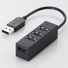 ELECOM USBハブ バスパワータイプ 4ポート ケーブル長10cm ブラック U2H-TZ426BBK