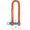 大洋 強力長シャックル(ランヤード捻じ込みタイプ) 4t TSLSR-4