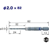 ベッセル クッションドリル(鉄工用)3本組 Φ2.0 全長82mm クッションドリル(鉄工用)3本組 Φ2.0 全長82mm AMD3S-2.0 画像2