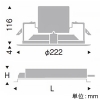 遠藤照明 LEDベースダウンライト 軒下用 4000TYPE FHT42W×3器具相当 埋込穴φ200mm 広角配光 非調光 ナチュラルホワイト(4000K) LEDベースダウンライト 軒下用 4000TYPE FHT42W×3器具相当 埋込穴φ200mm 広角配光 非調光 ナチュラルホワイト(4000K) ERD7219W+RX-356N 画像2