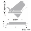 遠藤照明 LEDユニバーサルダウンライト 6500TYPE パナビーム150W器具相当 埋込穴φ150mm 超広角配光 非調光 電球色 LEDユニバーサルダウンライト 6500TYPE パナビーム150W器具相当 埋込穴φ150mm 超広角配光 非調光 電球色 ERD7263W+RX-398N 画像2