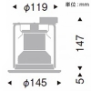 遠藤照明 軒下用LEDベースダウンライト 防湿・防雨形 JDRタイプ 110Vφ50省電力ダイクロハロゲン球50W形40W器具相当 埋込穴φ125mm 調光対応 E11口金 ランプ別売 軒下用LEDベースダウンライト 防湿・防雨形 JDRタイプ 110Vφ50省電力ダイクロハロゲン球50W形40W器具相当 埋込穴φ125mm 調光対応 E11口金 ランプ別売 ERD3401W 画像2