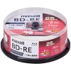 マクセル 録画用ブルーレイディスク BD-RE ひろびろワイドレーベルディスク くり返し録画用 25GB(1層) 1〜2倍速記録対応 スピンドルケース 25枚入 BEV25WPG.25SP