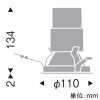 遠藤照明 LEDグレアレスベースダウンライト 2400・1400・900TYPE FHT32W×2・CDM-R35W・FHT32W器具相当 埋込穴φ100mm 広角配光 グレアカット40° 温白色 鏡面コーン 電源別売 LEDグレアレスベースダウンライト 2400・1400・900TYPE FHT32W×2・CDM-R35W・FHT32W器具相当 埋込穴φ100mm 広角配光 グレアカット40° 温白色 鏡面コーン 電源別売 ERD5346WD 画像2