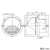 日本キヤリア(東芝) 丸形パイプフード φ100用 ガラリ付 ステンレス製 丸形パイプフード φ100用 ガラリ付 ステンレス製 DV-142RV 画像2