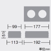 DAIKO 2灯用モジュールフレーム ≪LZ LINEAR TRACK≫ ユニットタイプ φ60ダウンライト用 埋込専用 埋込穴105×180mm 2灯用モジュールフレーム ≪LZ LINEAR TRACK≫ ユニットタイプ φ60ダウンライト用 埋込専用 埋込穴105×180mm LZA-93431 画像2