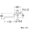 SANEI 散水用二口自在水栓 固定コマ仕様 ジョインター接続 呼び13 寒冷地用 散水用二口自在水栓 固定コマ仕様 ジョインター接続 呼び13 寒冷地用 E106K-13 画像2